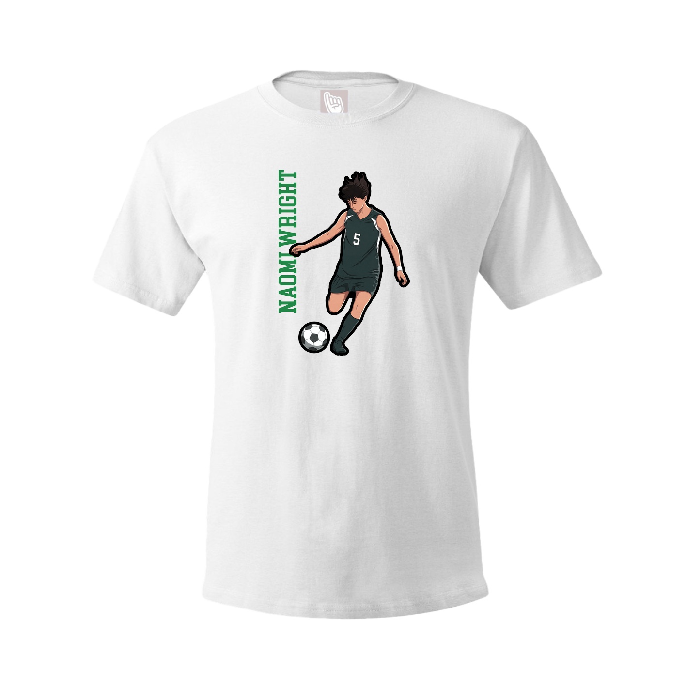 Tee — Name Vertical in White
