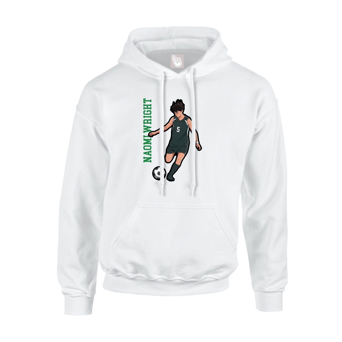 Hoodie — Name Vertical in White