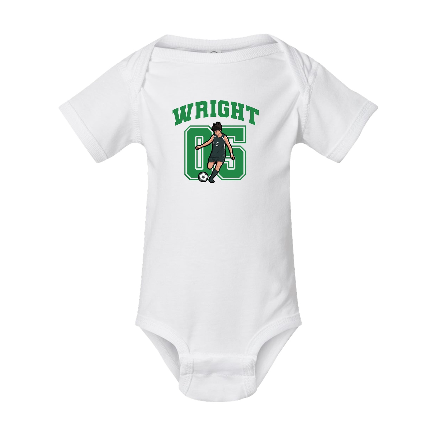 Baby Onesie — Number in White