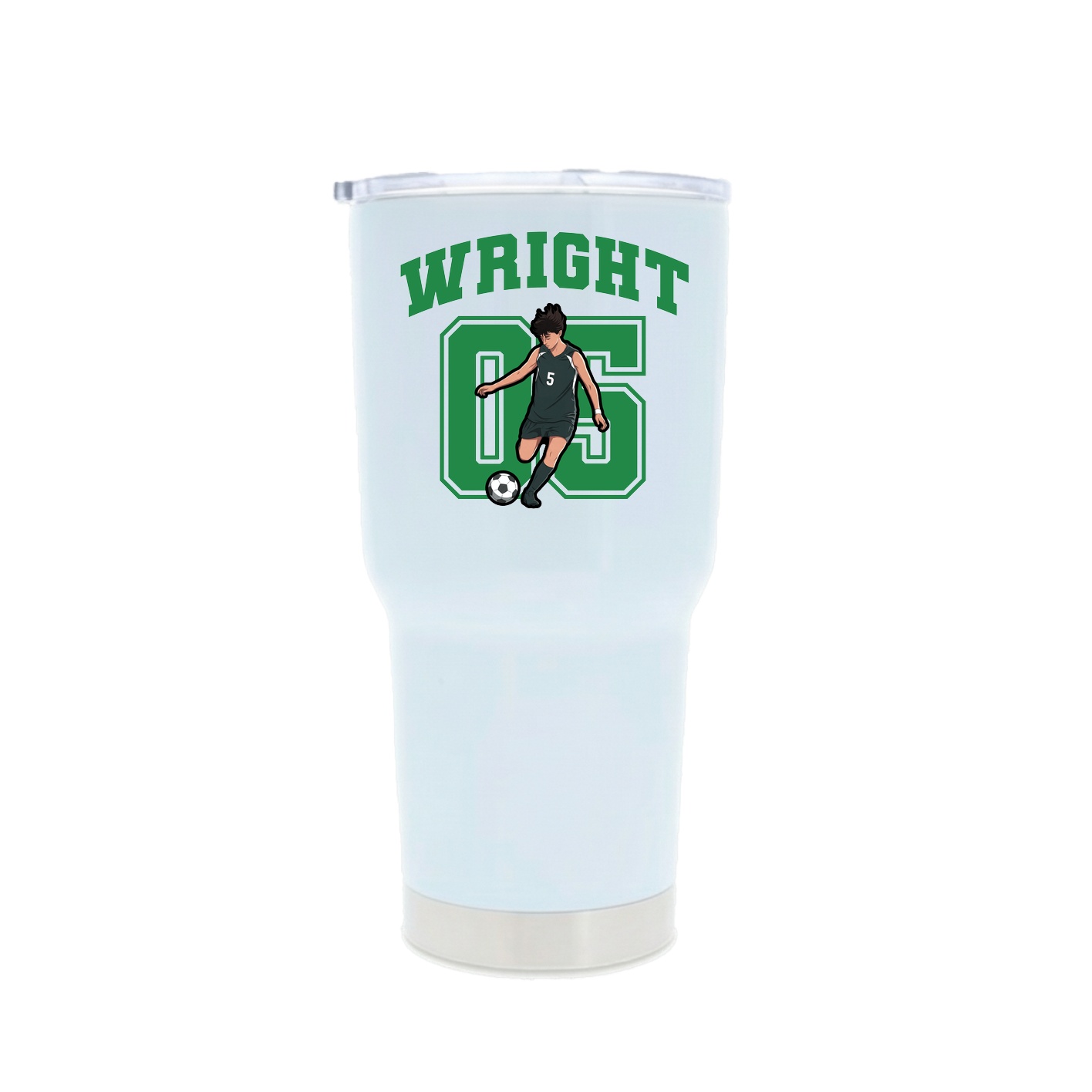 30oz Stainless Steel Tumbler — Number in White