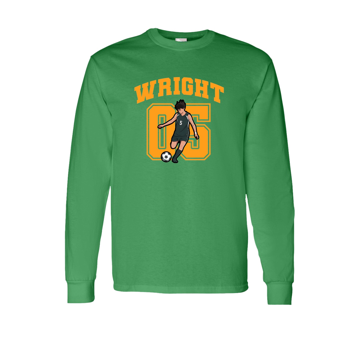 Long Sleeve Tee — Number in Green