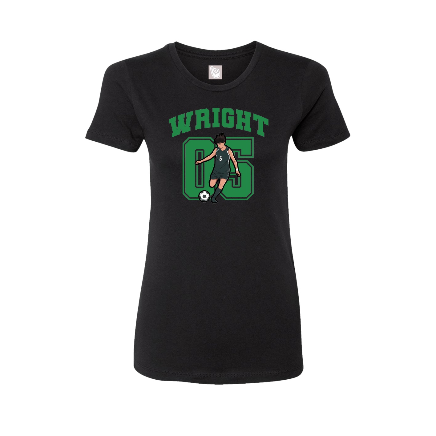 Fitted Women's Tee — Number in Black