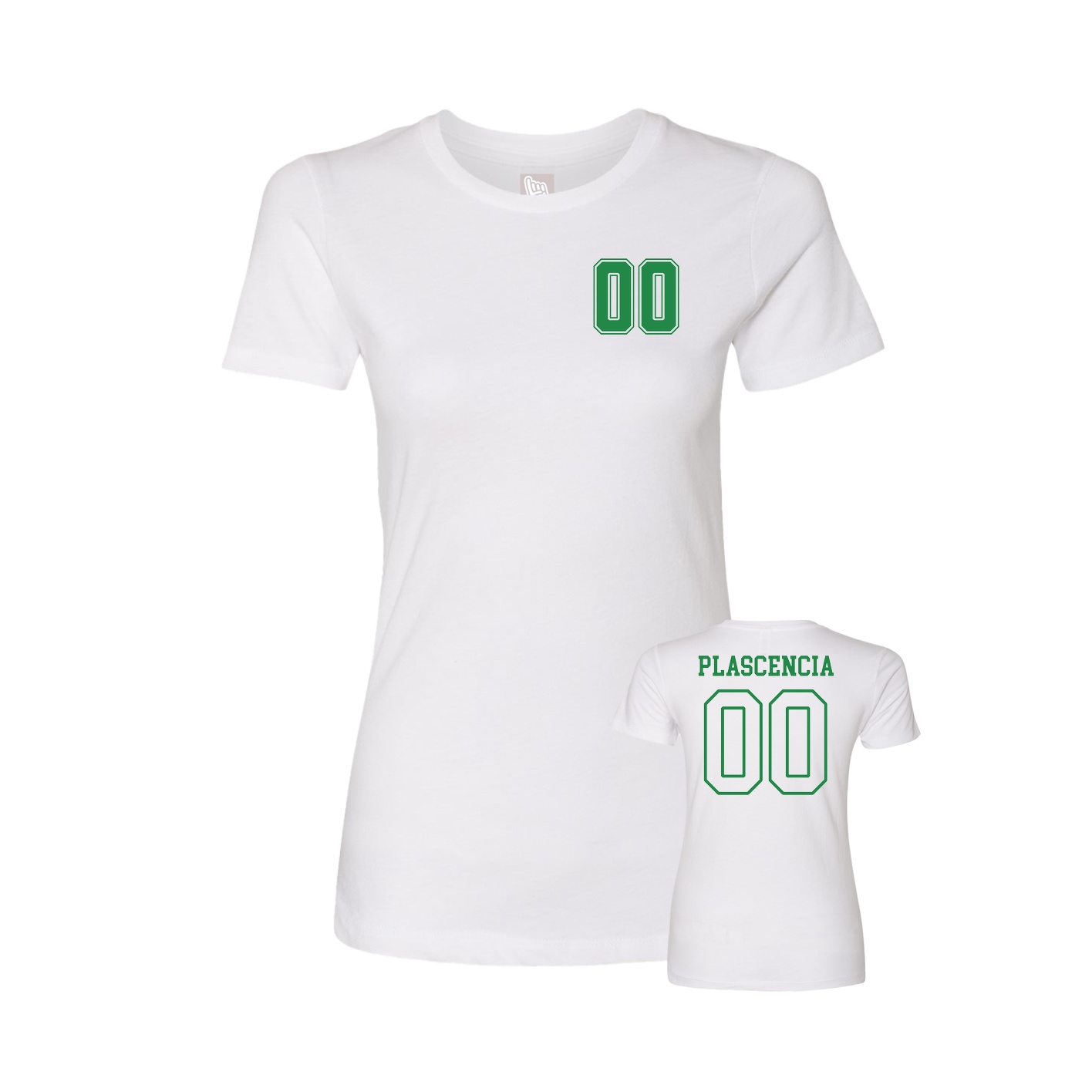 Fitted Women's Tee — Chest Back in White