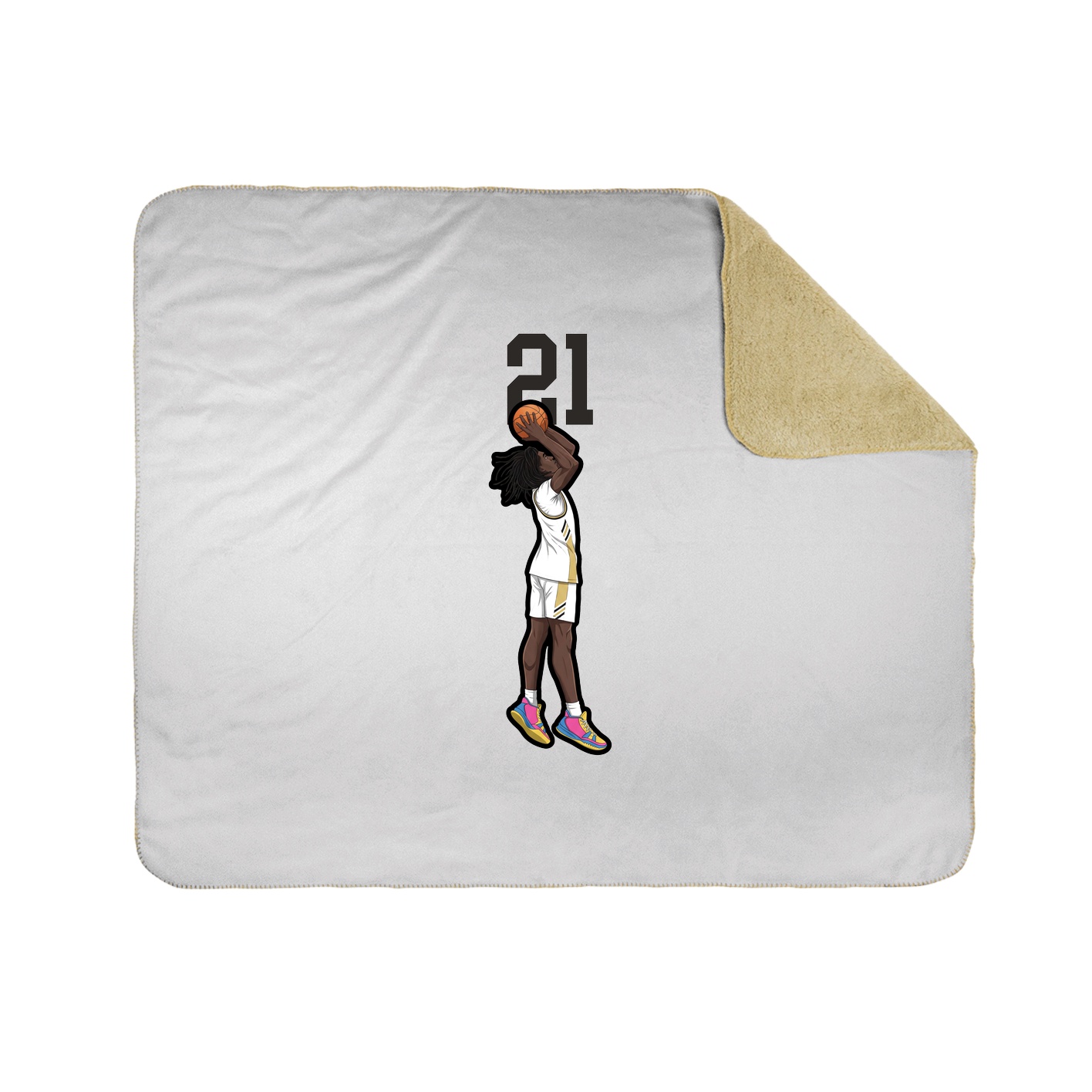 Throw Blanket — Number Top in White