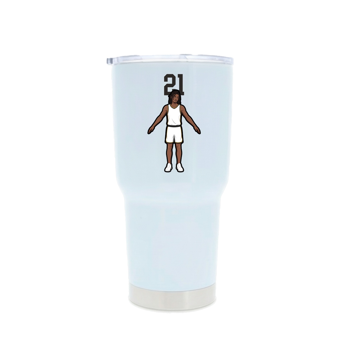 30oz Stainless Steel Tumbler — Number Top in White