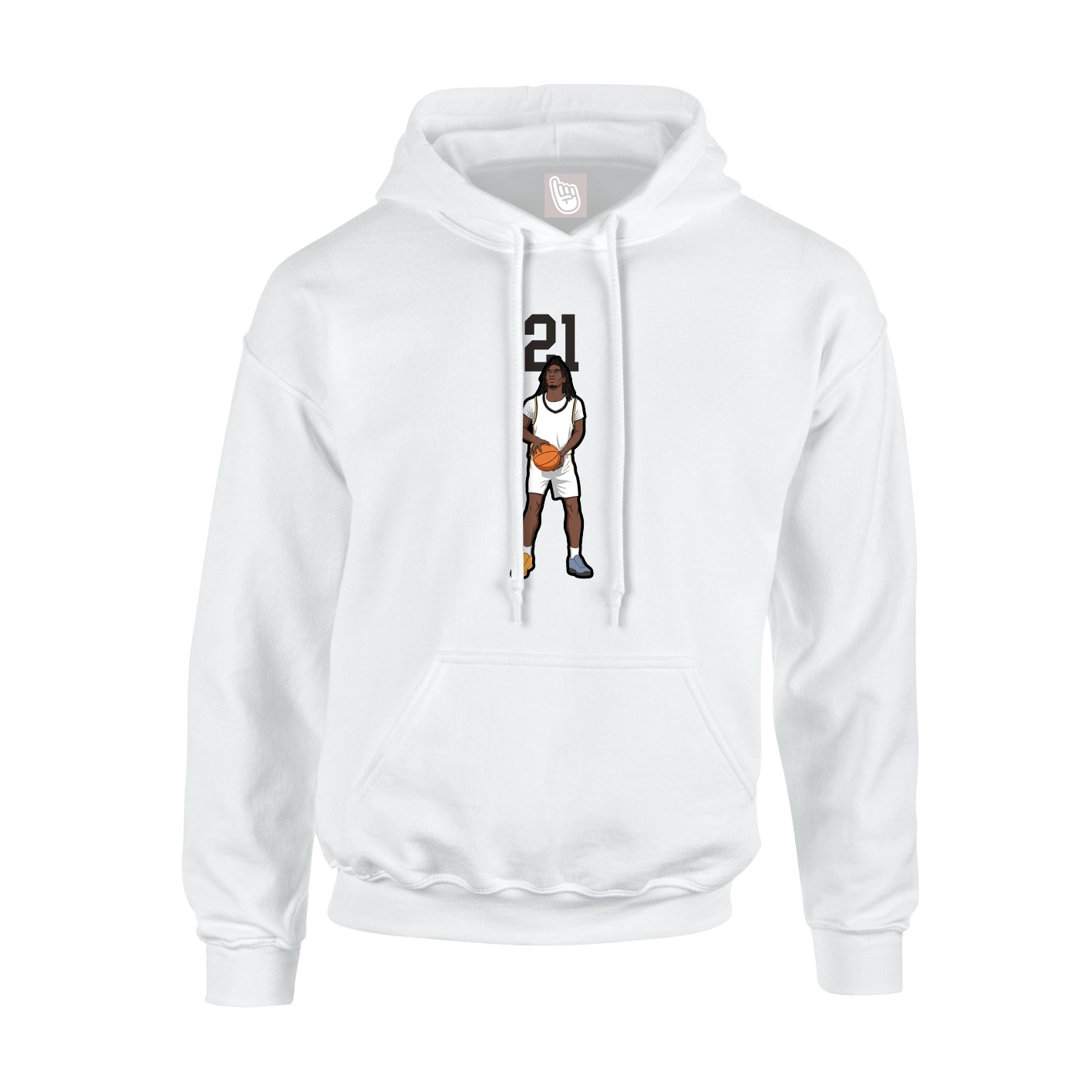 Youth Hoodie — Number Top in White