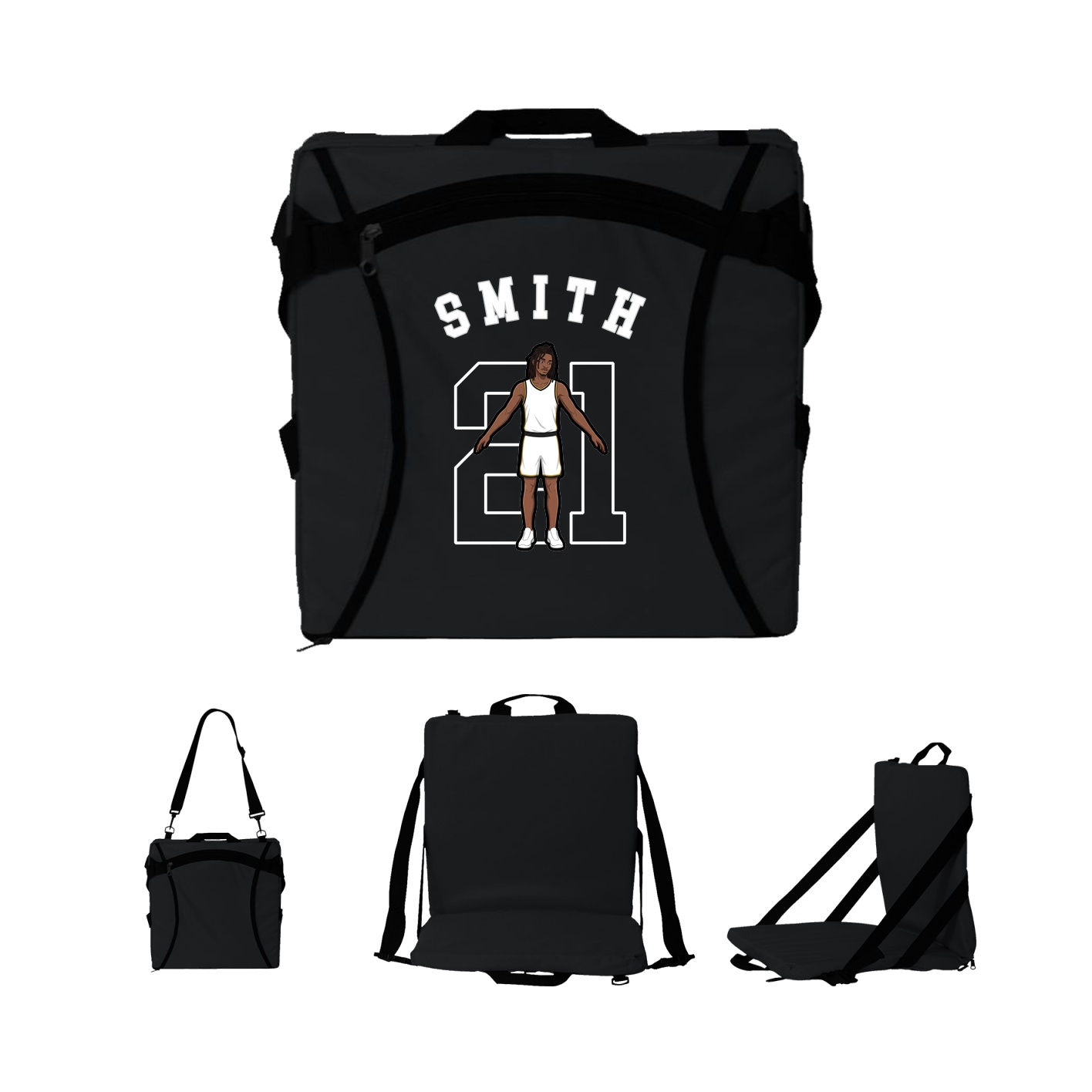 Folding Stadium Seat — Shirsey Arch in Black