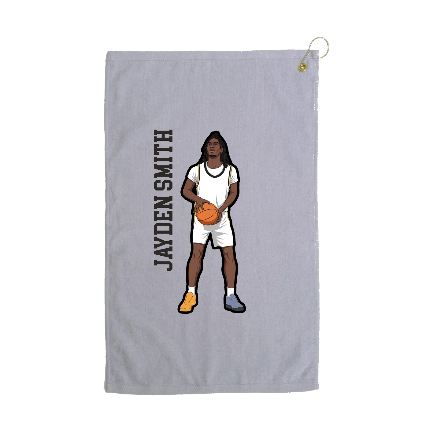Golf Towel — Name Vertical in Grey