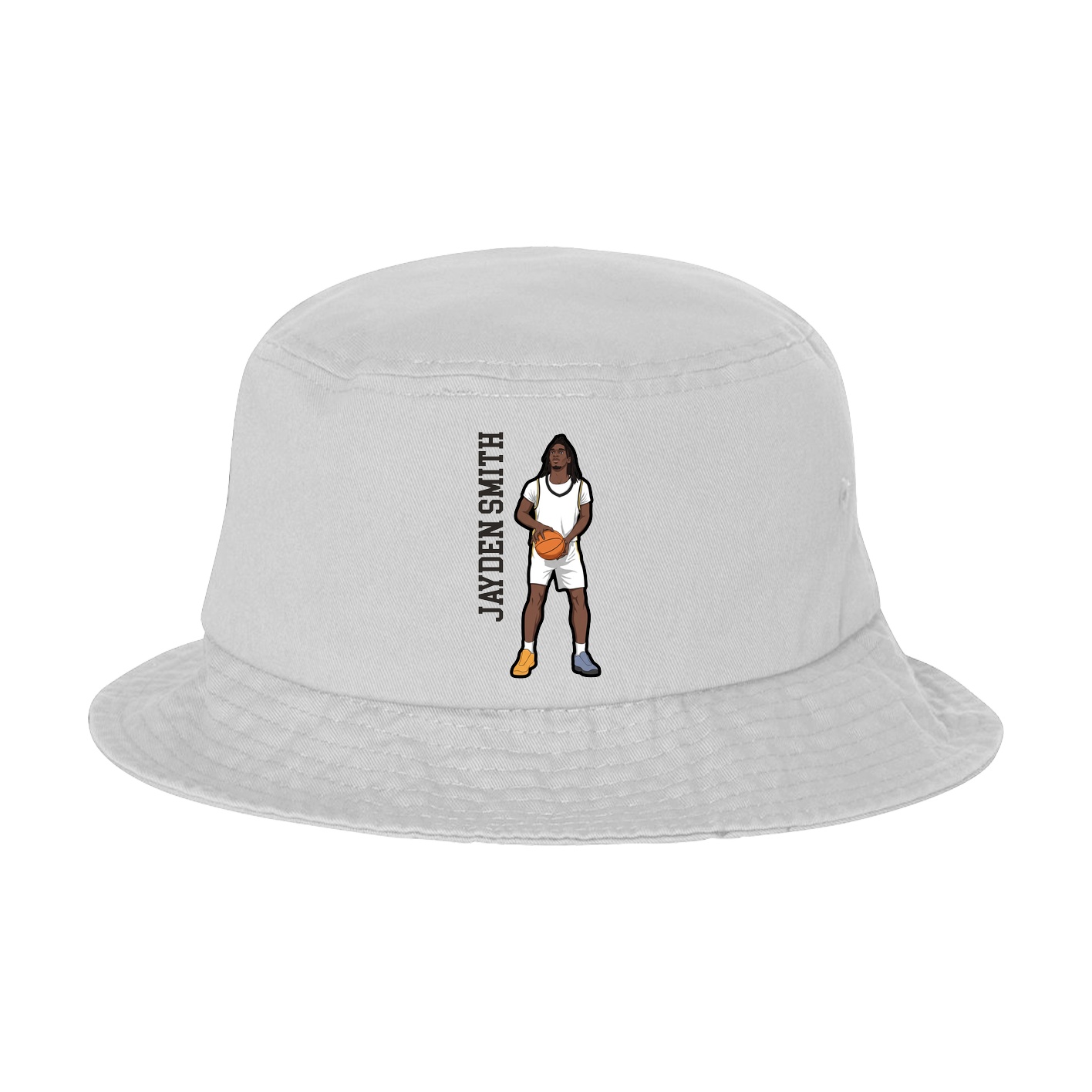 Bucket Cap — Name Vertical in White
