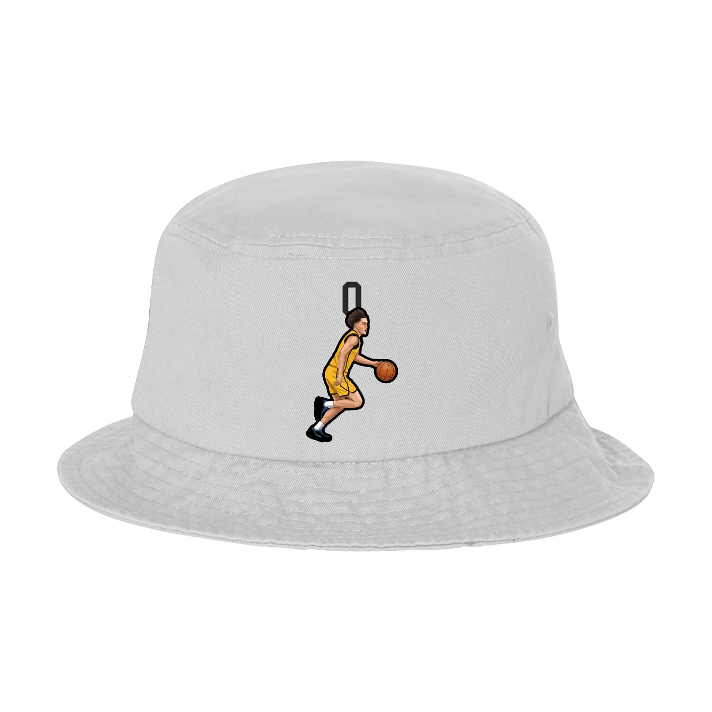 Bucket Cap — Number Top in White
