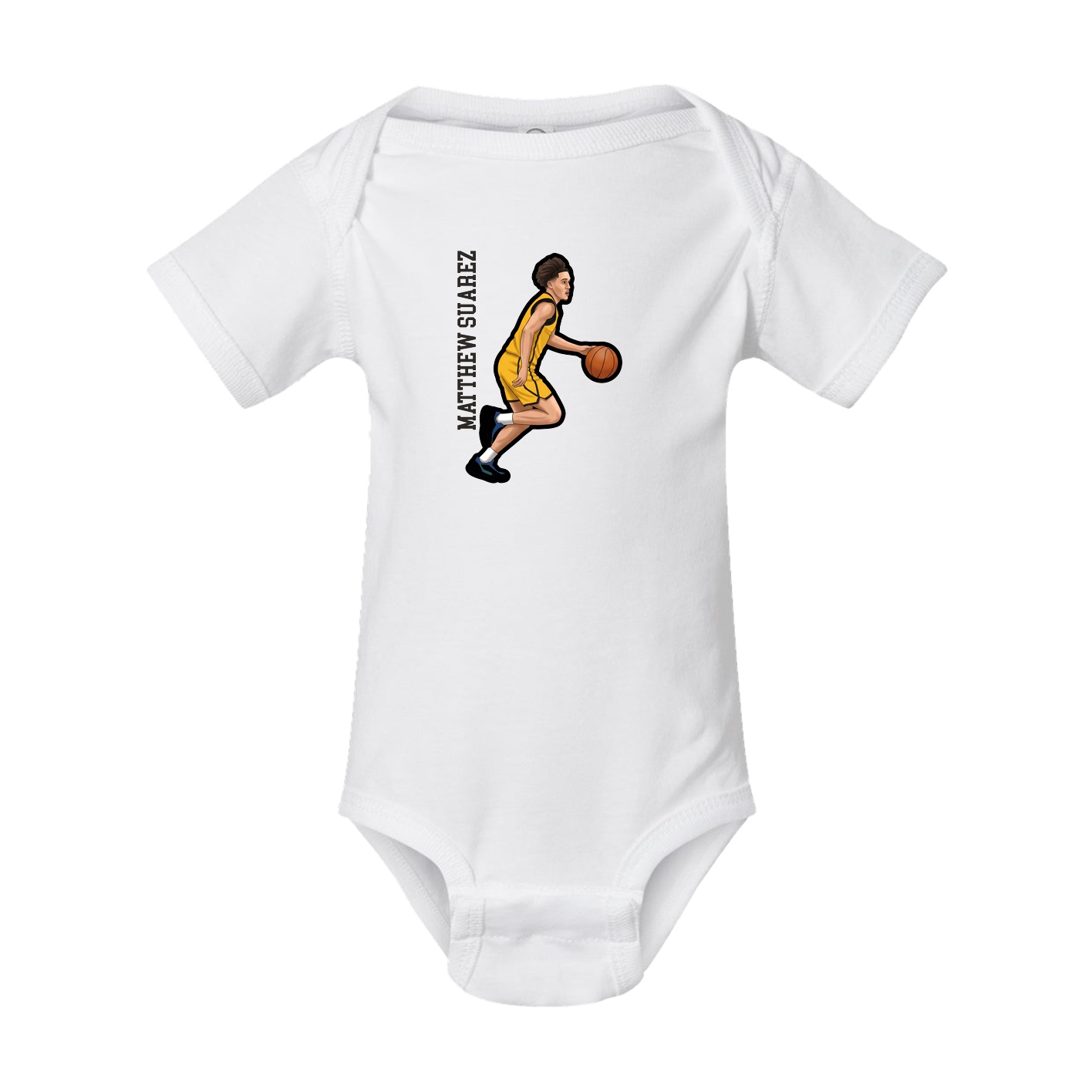Baby Onesie — Name Vertical in White