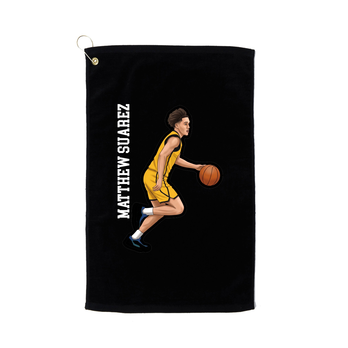 Golf Towel — Name Vertical in Black