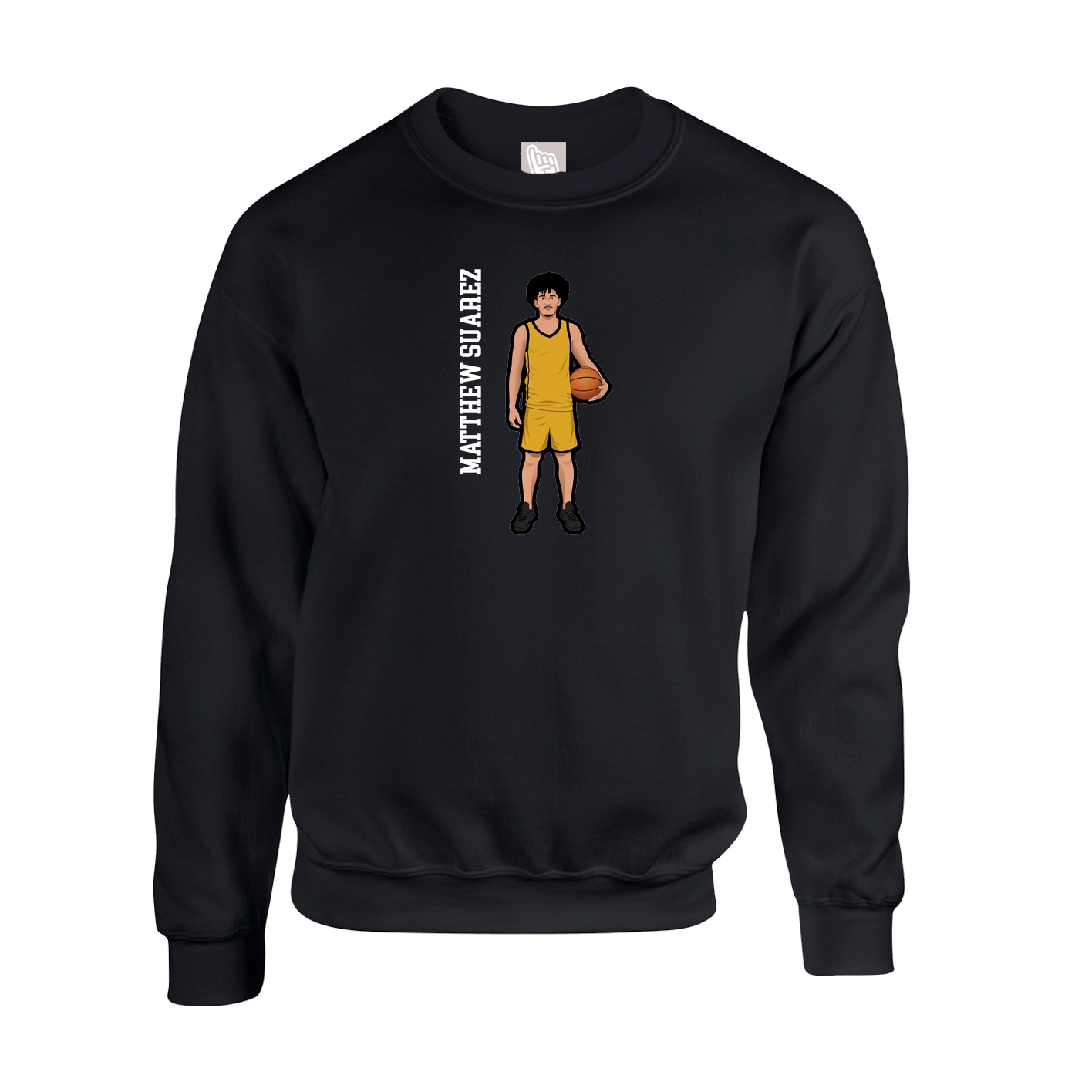 Fleece Crew — Name Vertical in Black