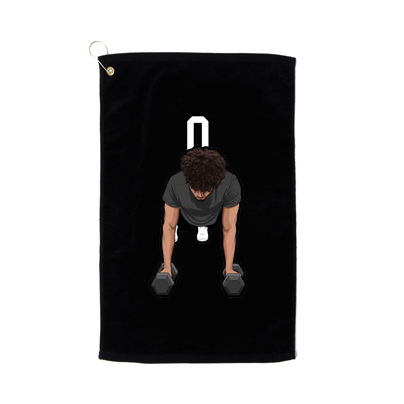 Golf Towel — Number Top in Black