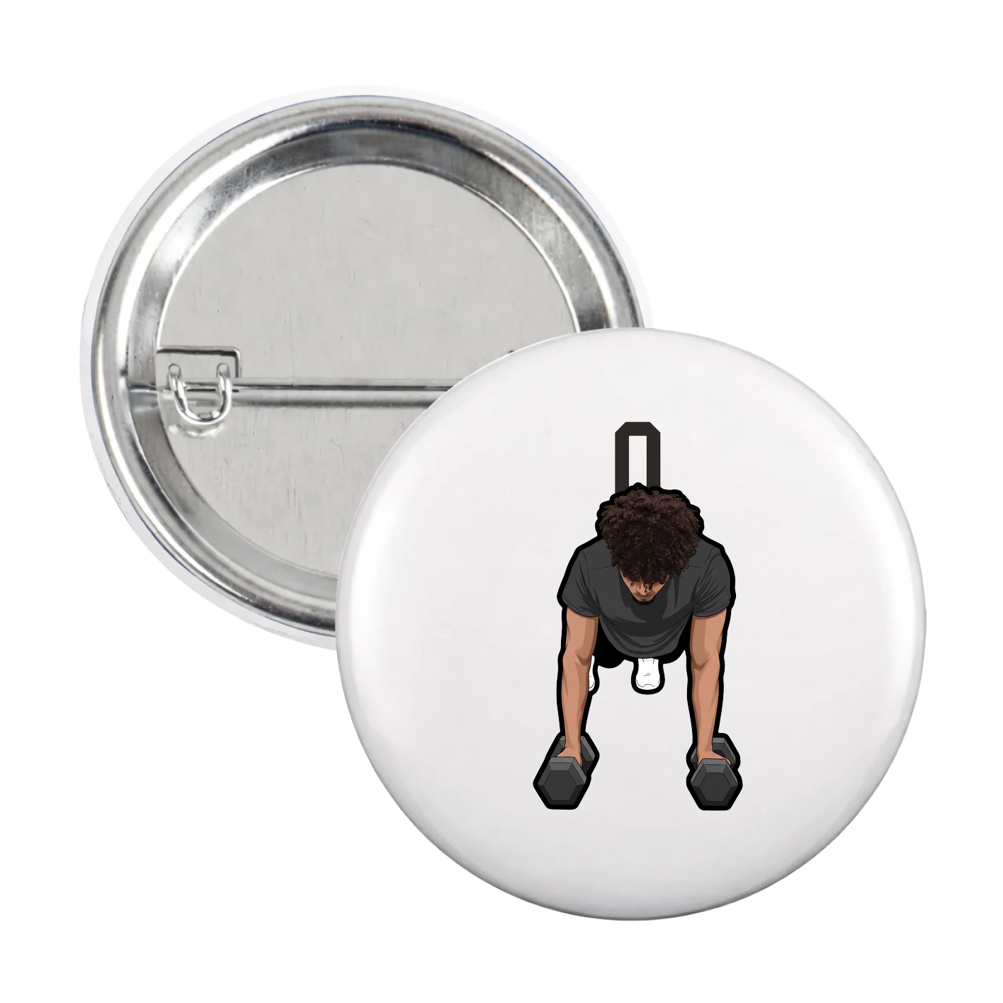 Game Day Button — Number Top in White