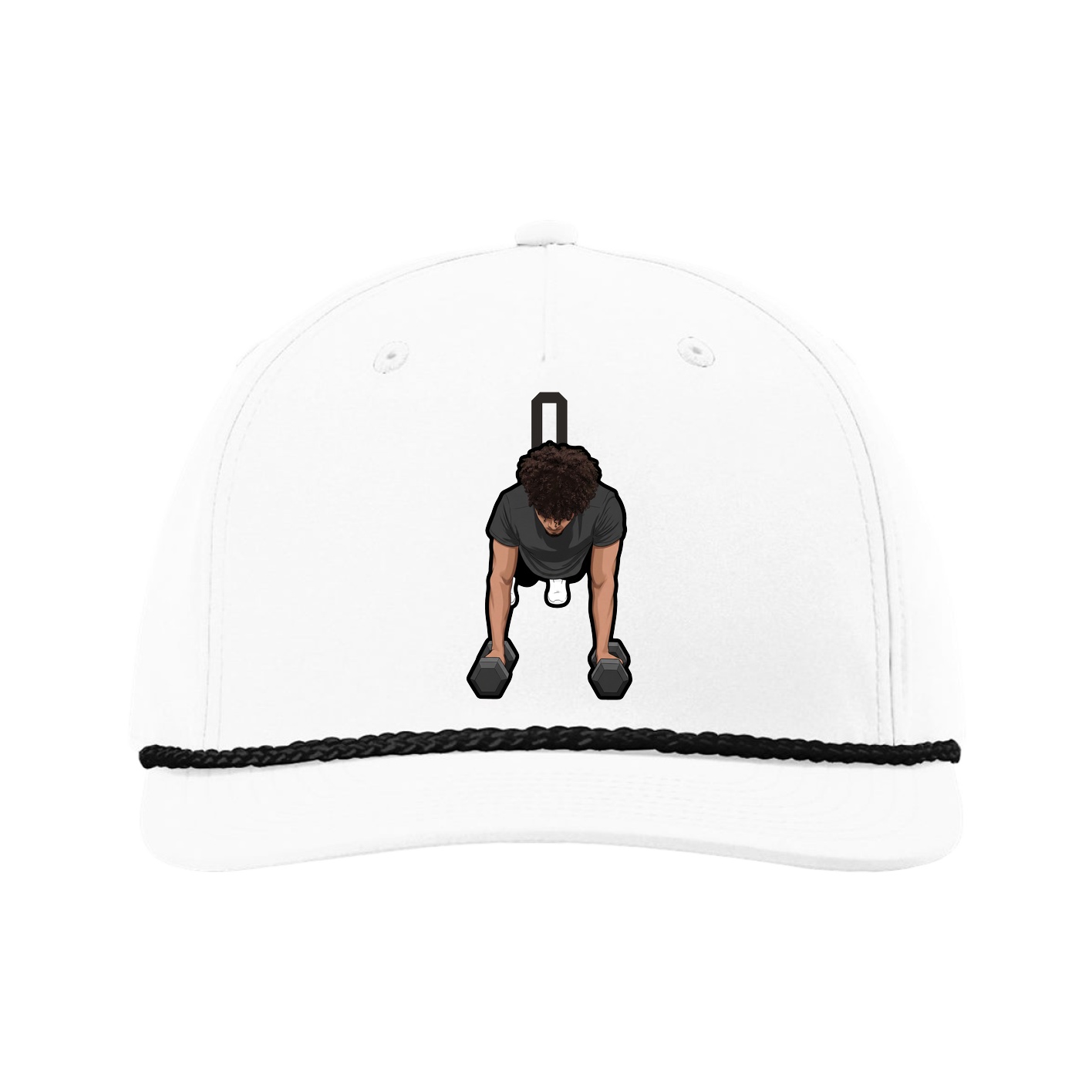 Five-Panel Classic Rope Cap — Number Top in White