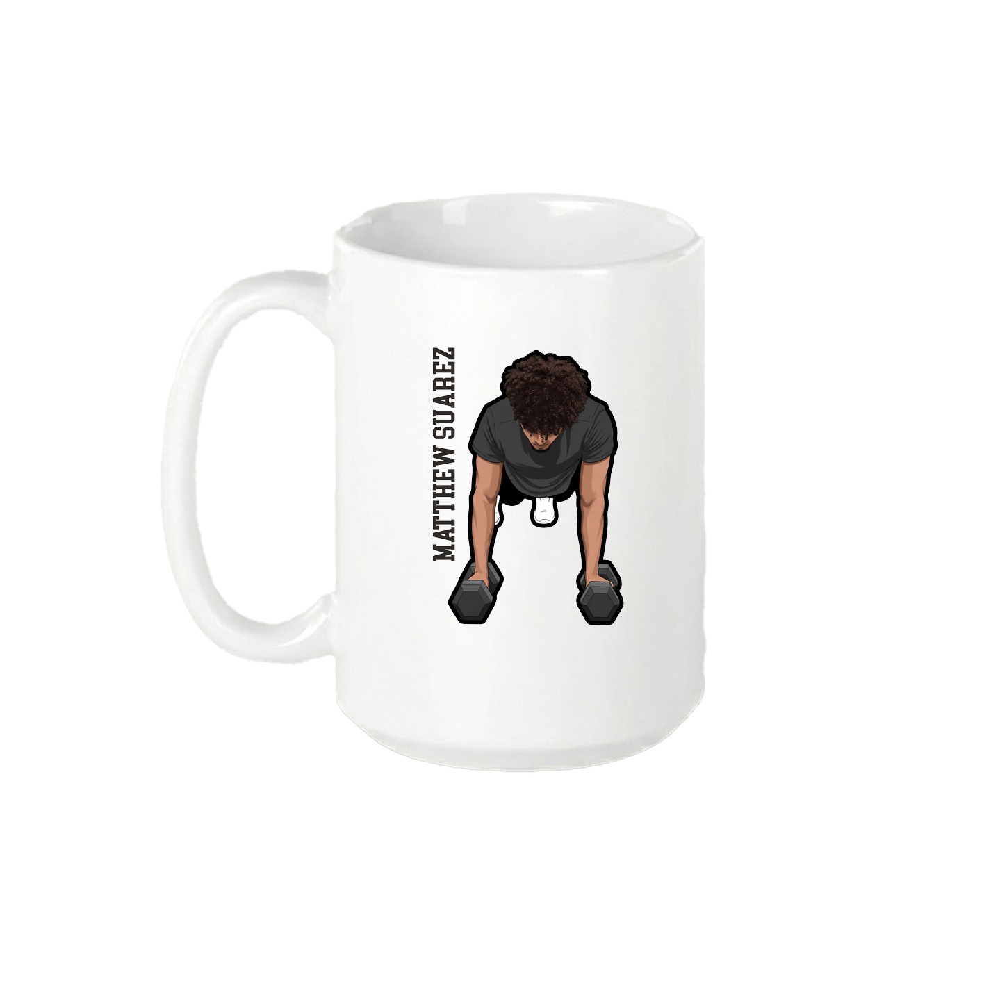 15oz Coffee Mug — Name Vertical in White
