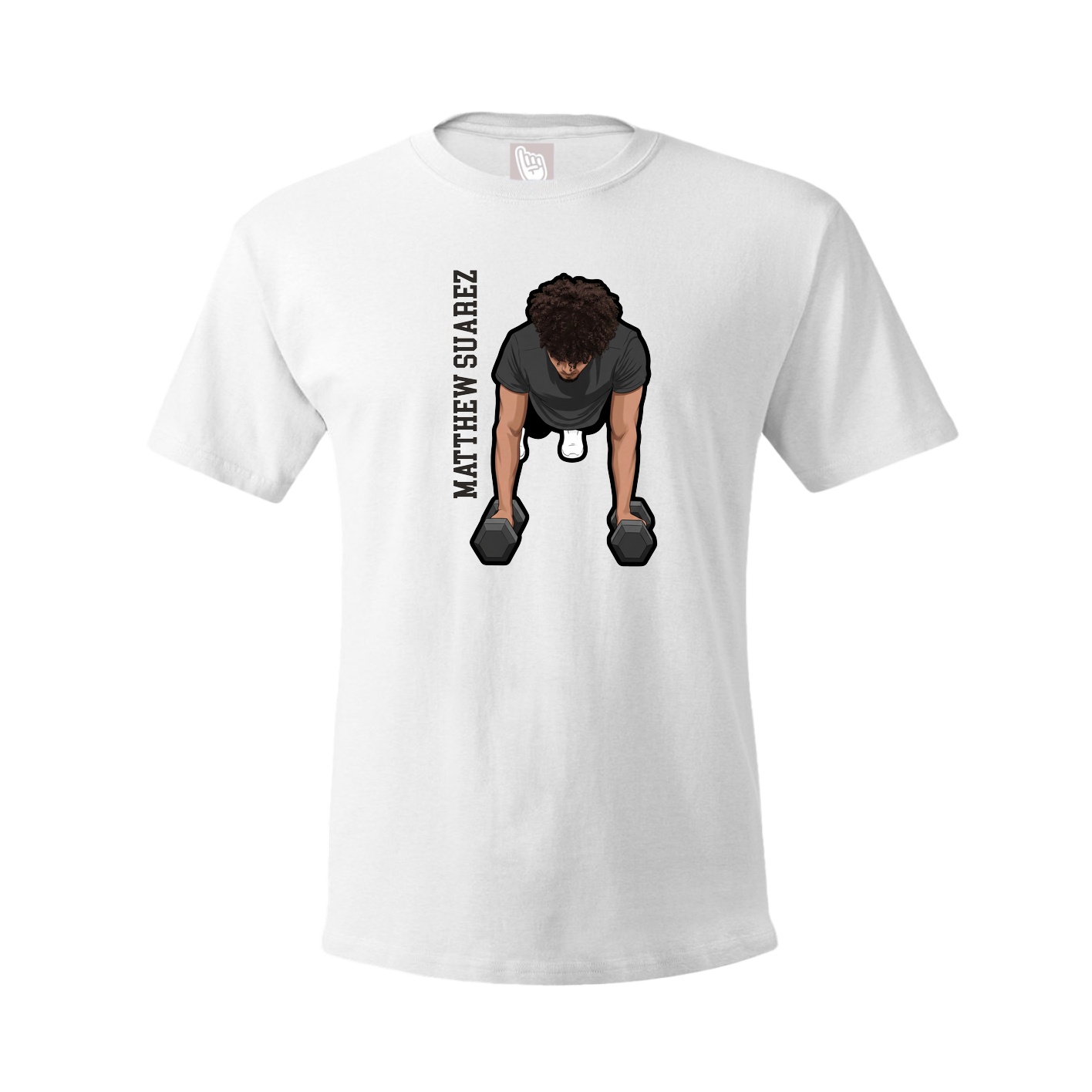 Tee — Name Vertical in White