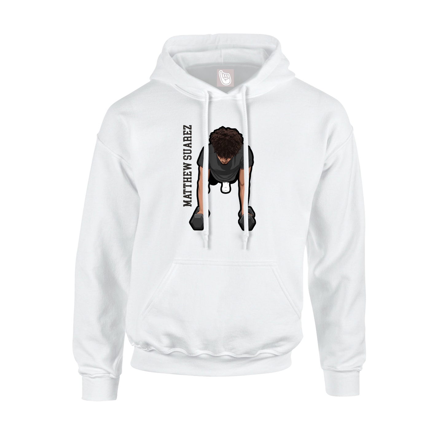 Youth Hoodie — Name Vertical in White
