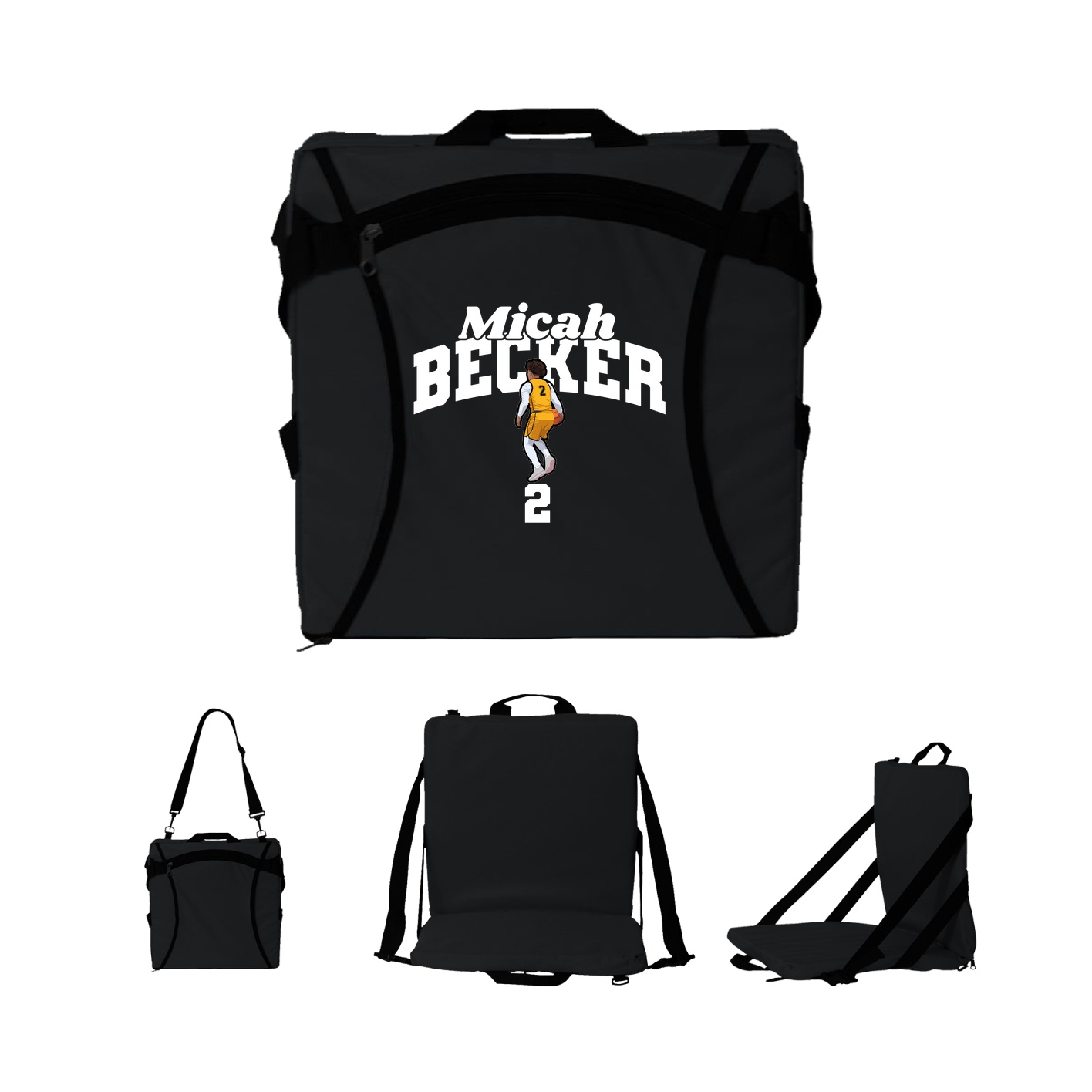Folding Stadium Seat — Signature Arch in Black