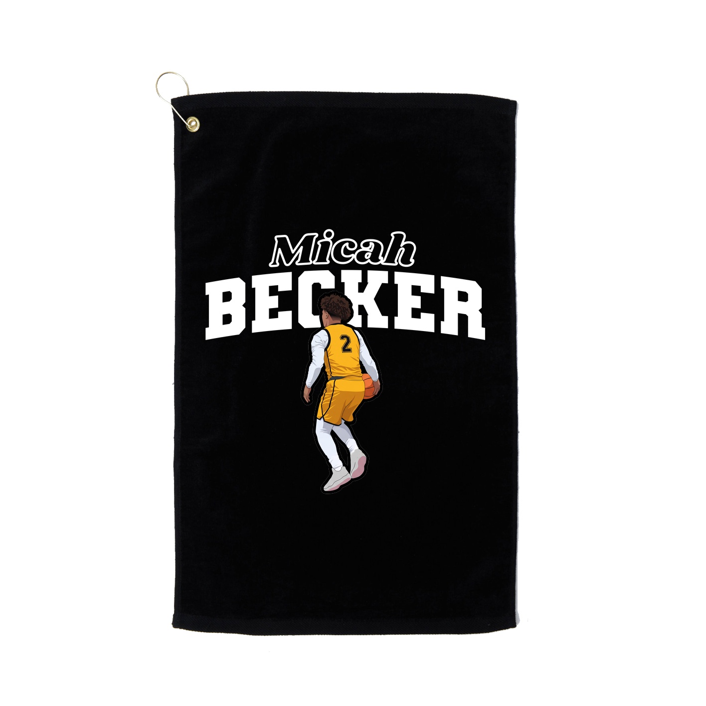 Golf Towel — Name Arch in Black