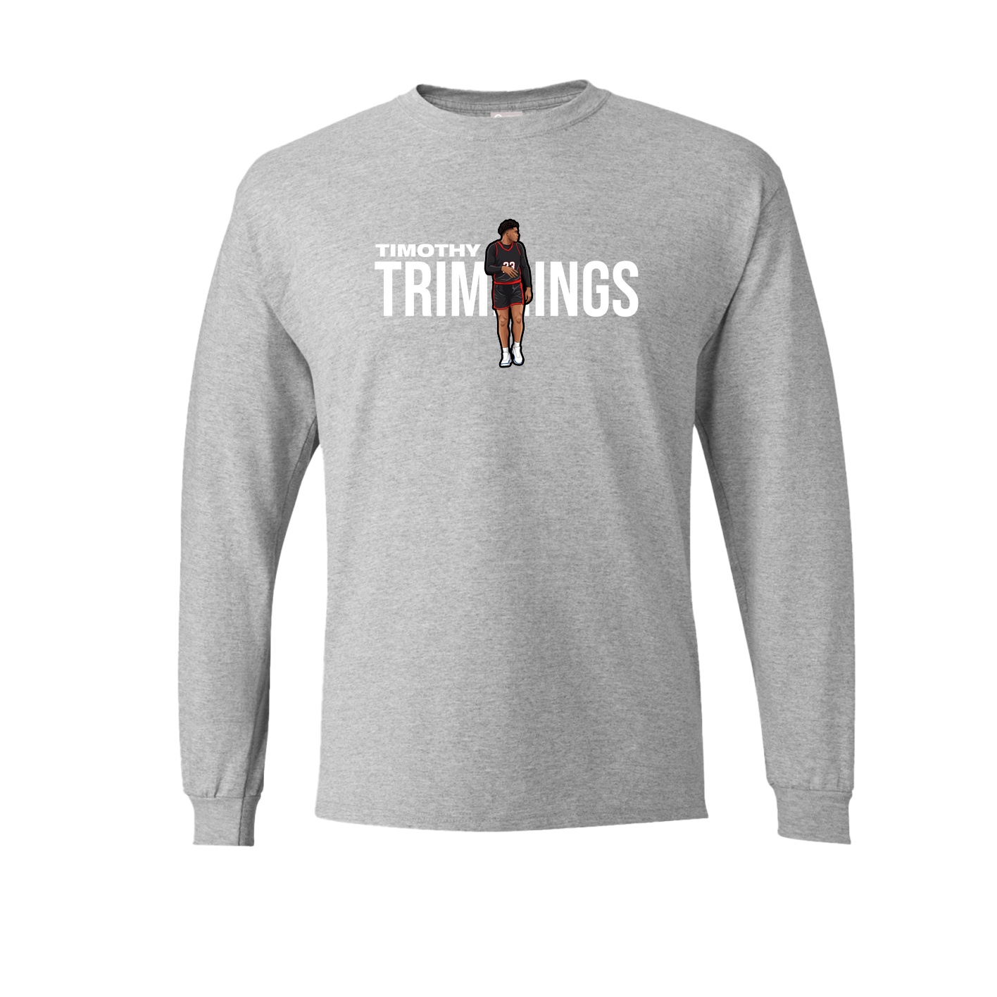 Long Sleeve Tee — Player Name in Grey