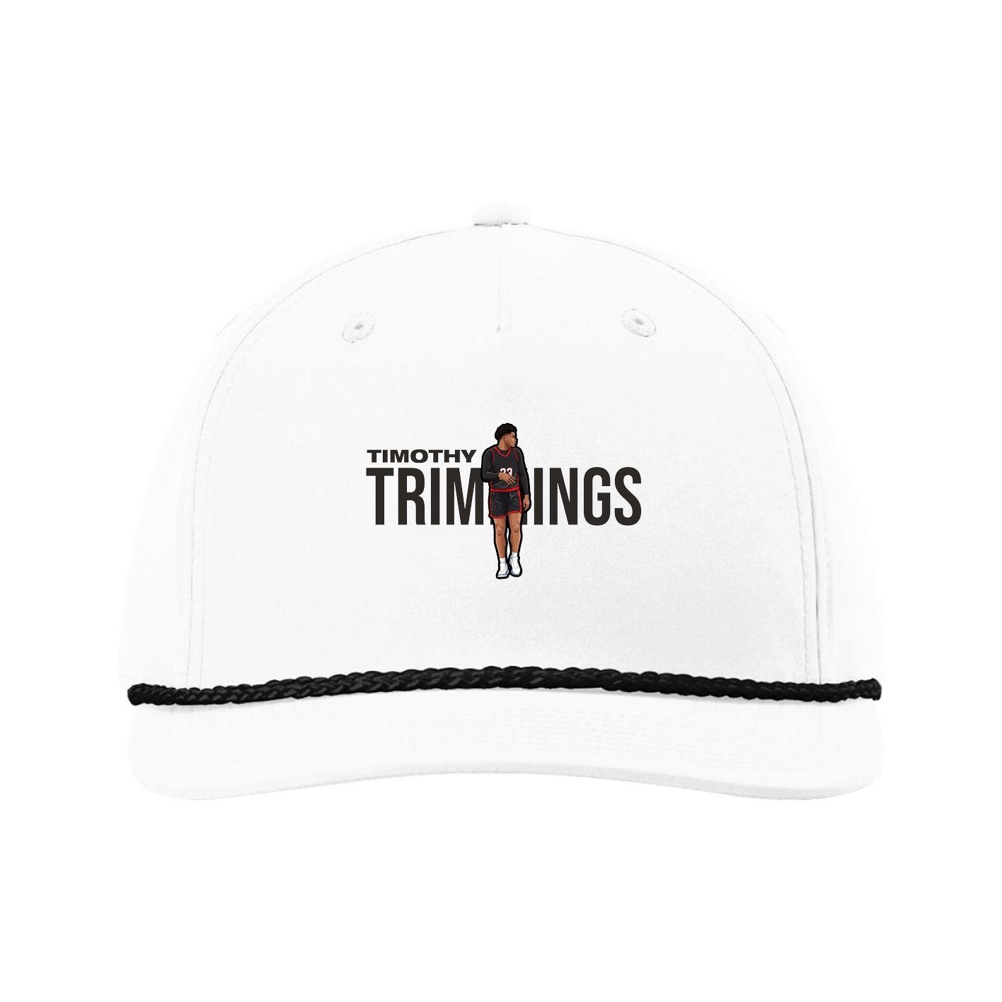 Five-Panel Classic Rope Cap — Player Name in White