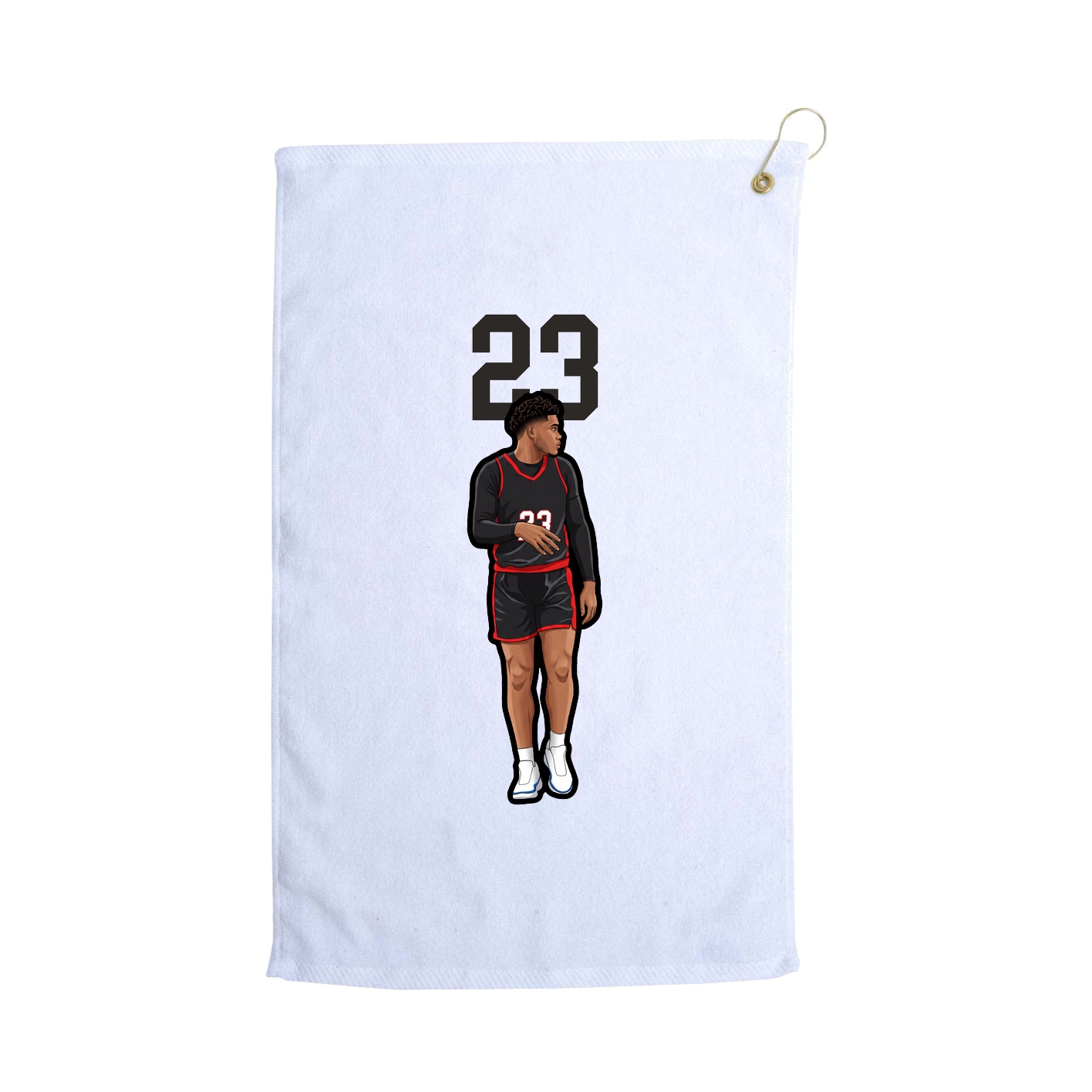Golf Towel — Number Top in White