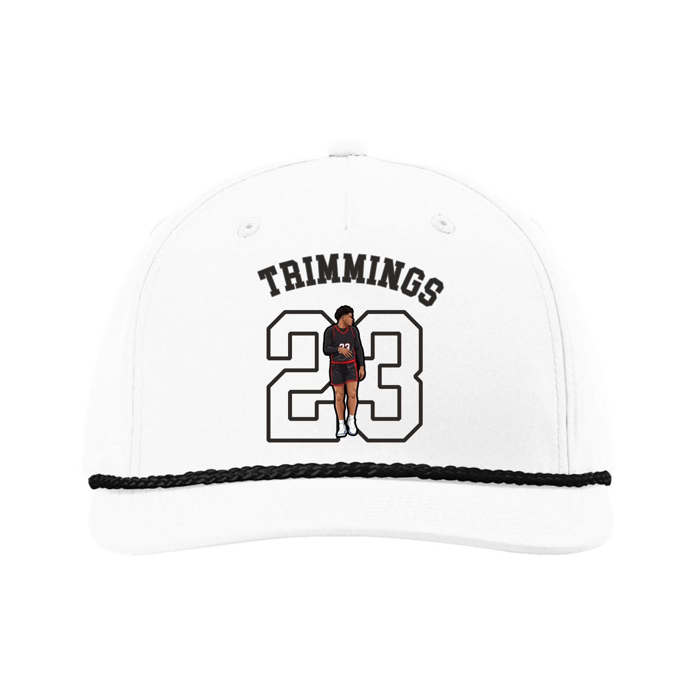 Five-Panel Classic Rope Cap — Shirsey Arch in White