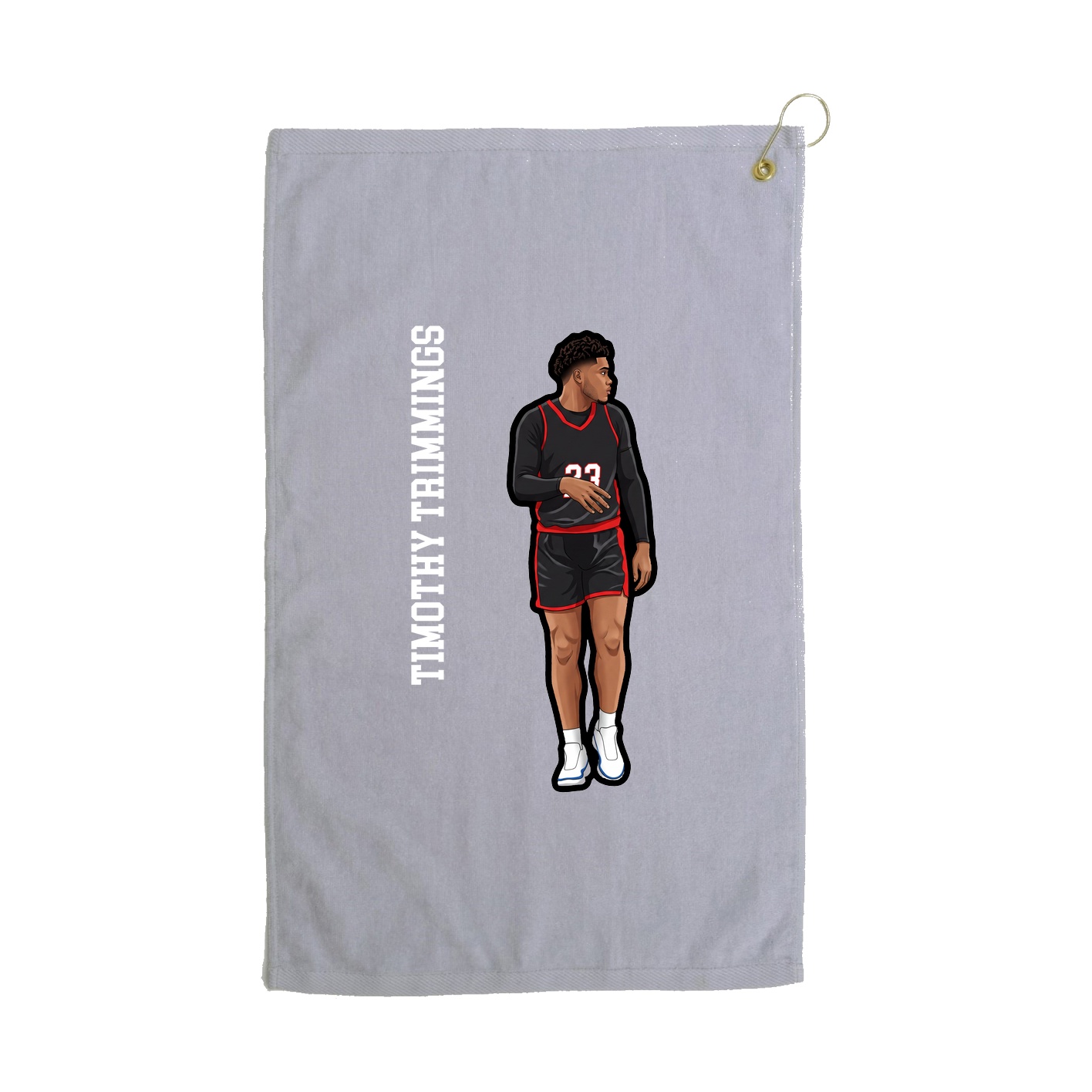 Golf Towel — Name Vertical in Grey