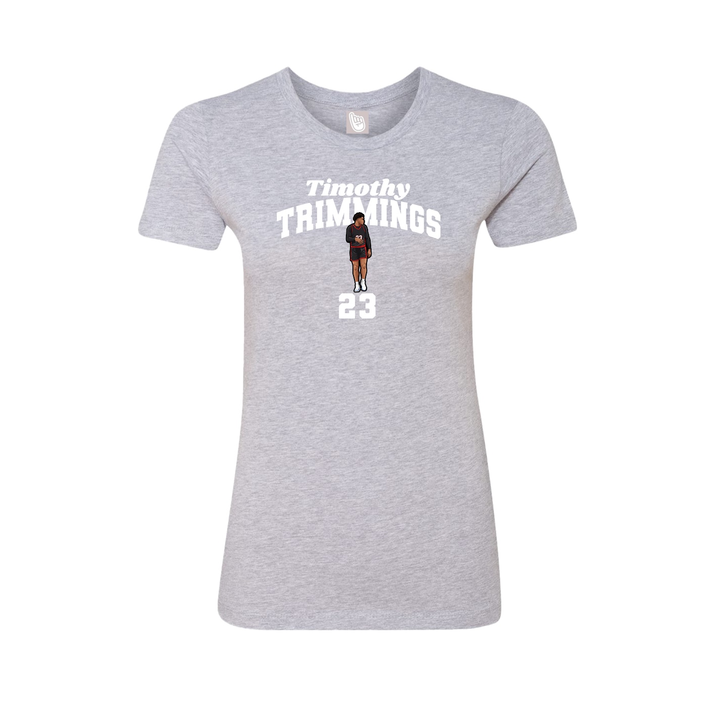 Fitted Women's Tee — Signature Arch in Grey