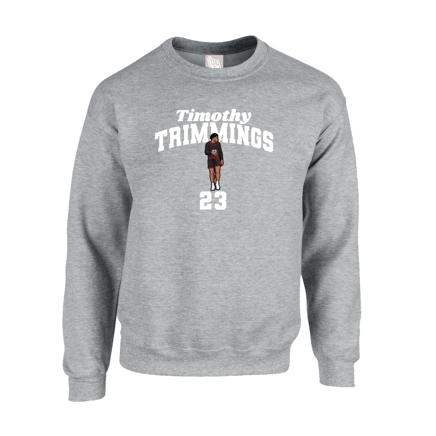 Fleece Crew — Signature Arch in Grey