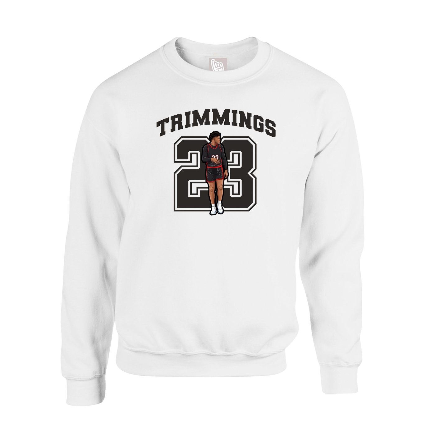 Fleece Crew — Number in White