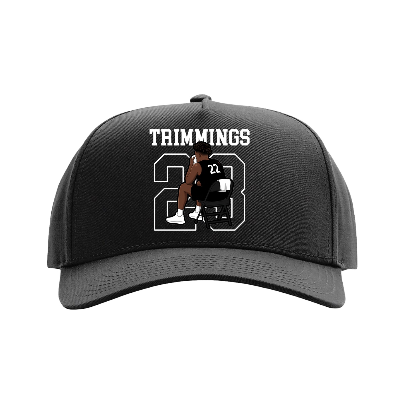 Full Fabric Five-Panel Champ Cap — Shirsey in Black