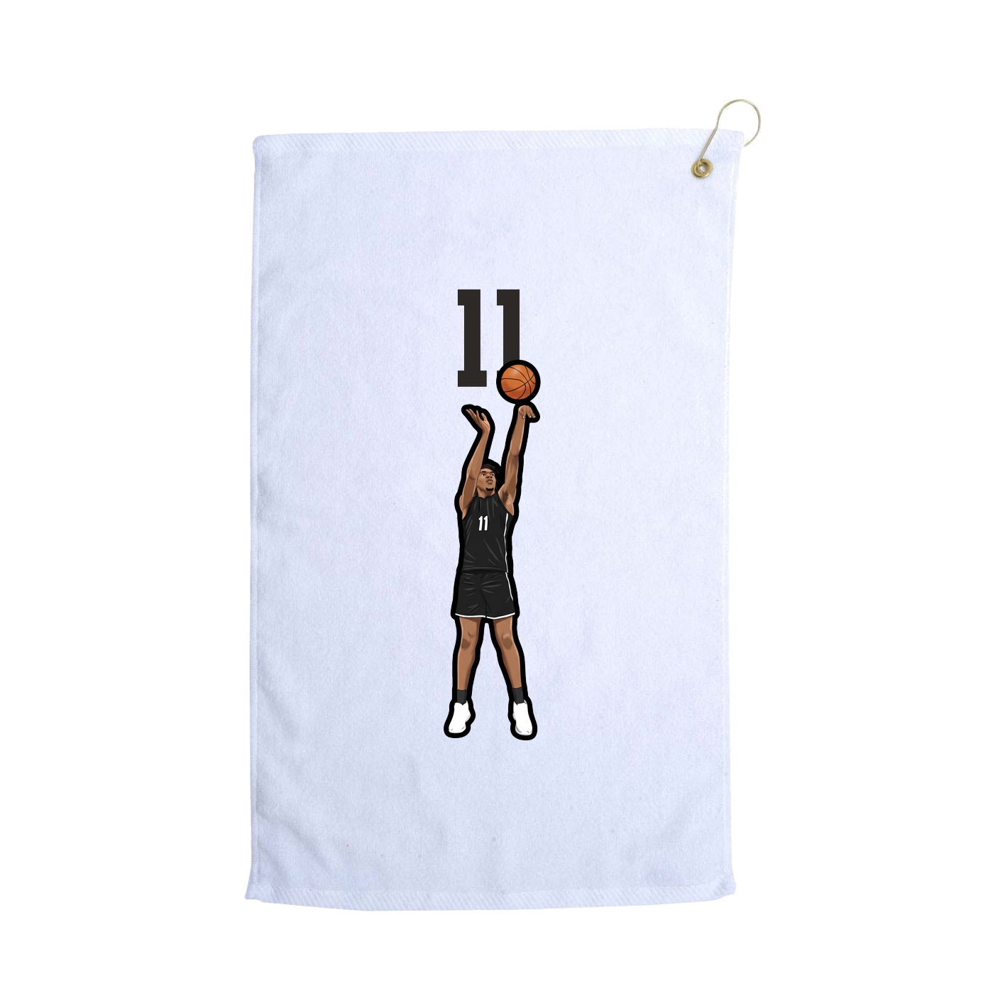 Golf Towel — Number Top in White