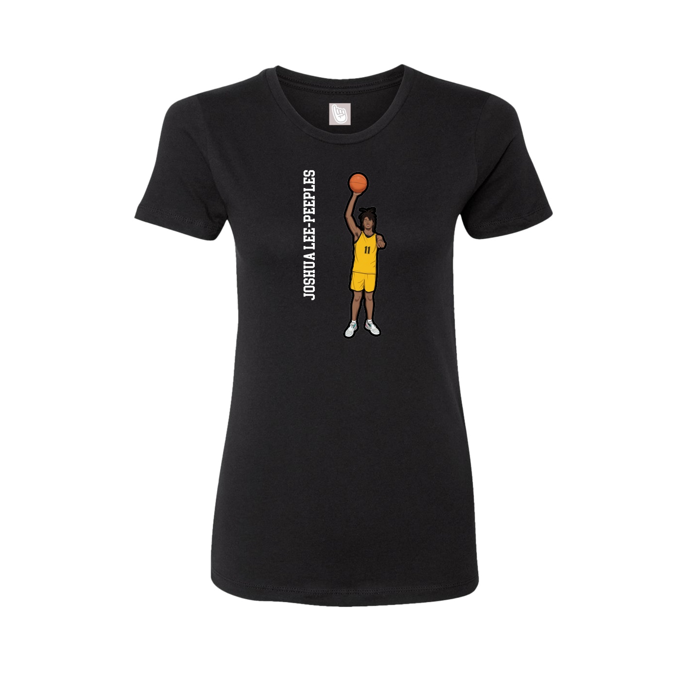 Fitted Women's Tee — Name Vertical in Black
