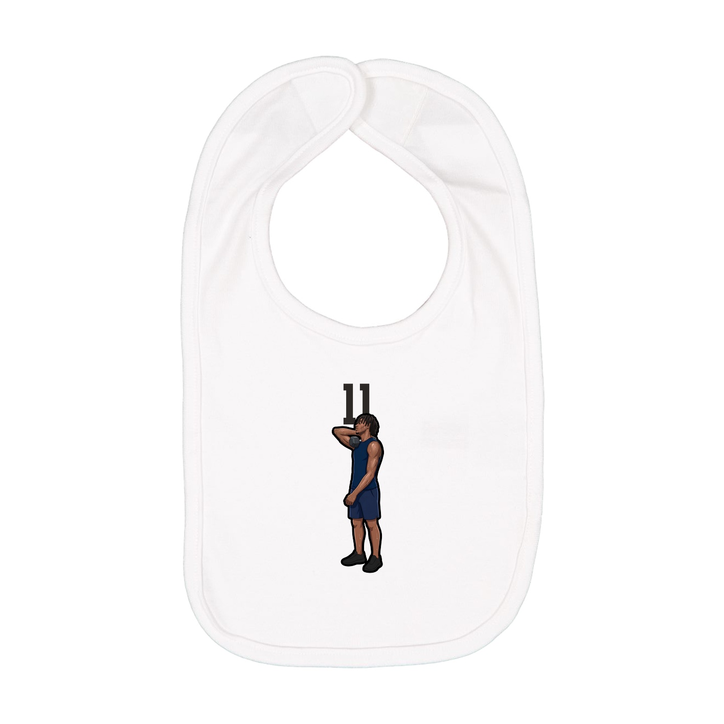 Infant Bib — Number Top in White