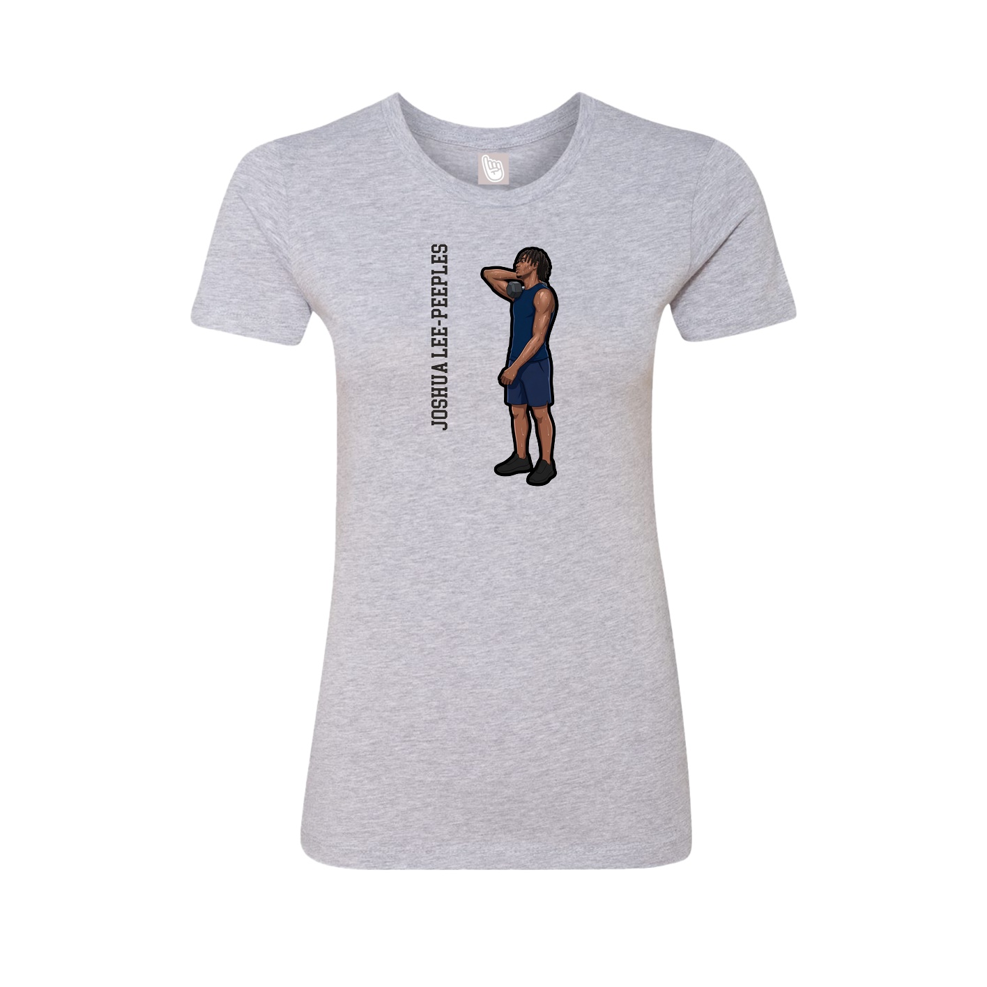 Fitted Women's Tee — Name Vertical in Grey