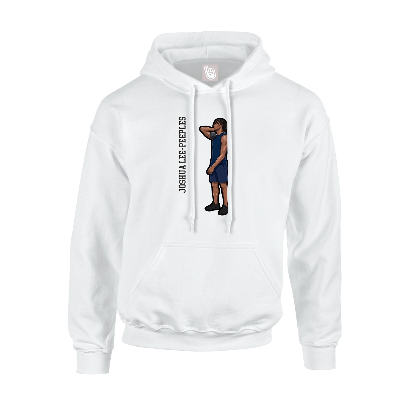 Youth Hoodie — Name Vertical in White