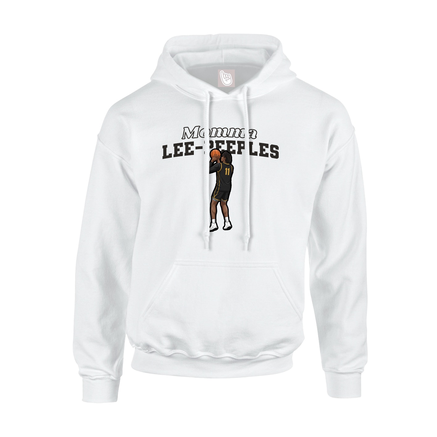 Youth Hoodie — Mothers Day Block in White