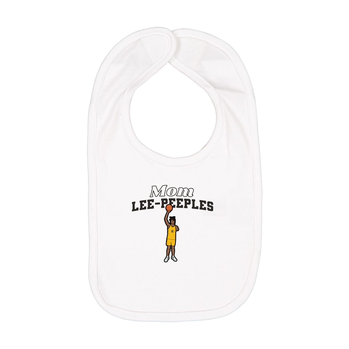 Infant Bib — Mothers Day Block in White
