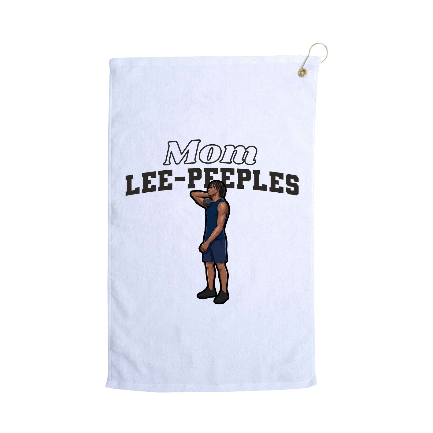 Golf Towel — Mothers Day Block in White