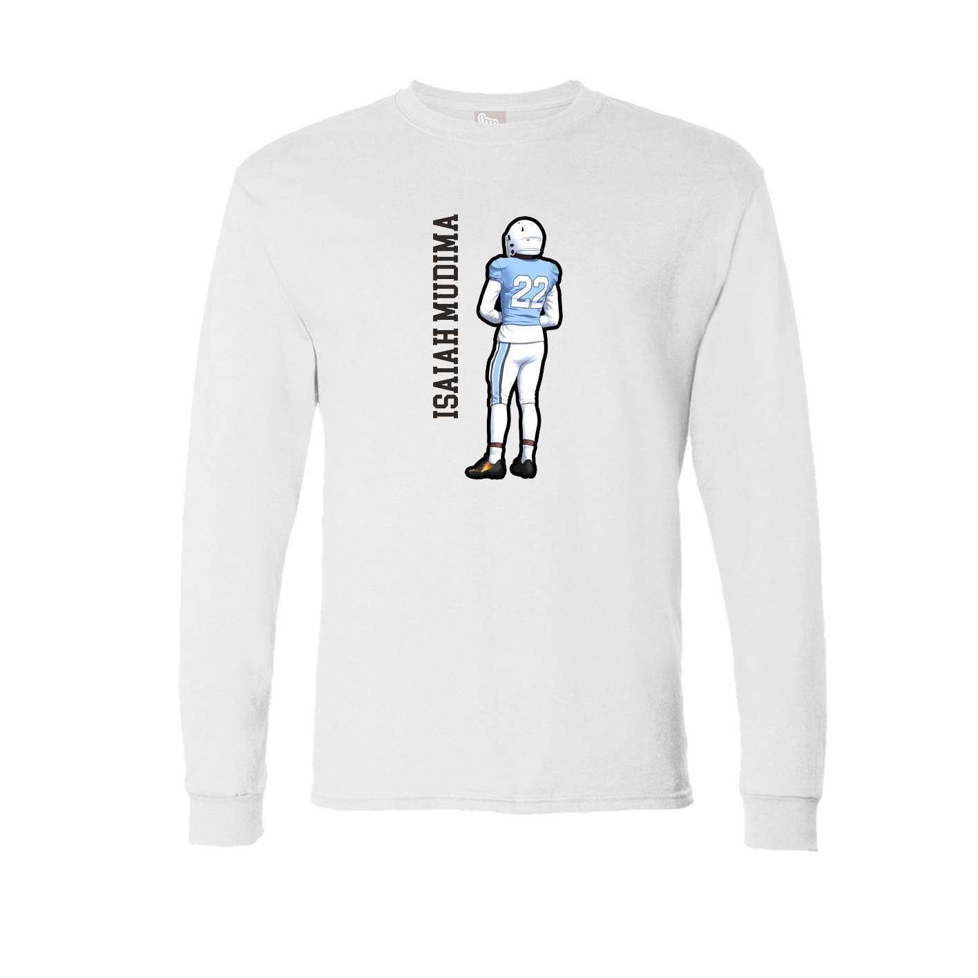 Long Sleeve Tee — Name Vertical in White