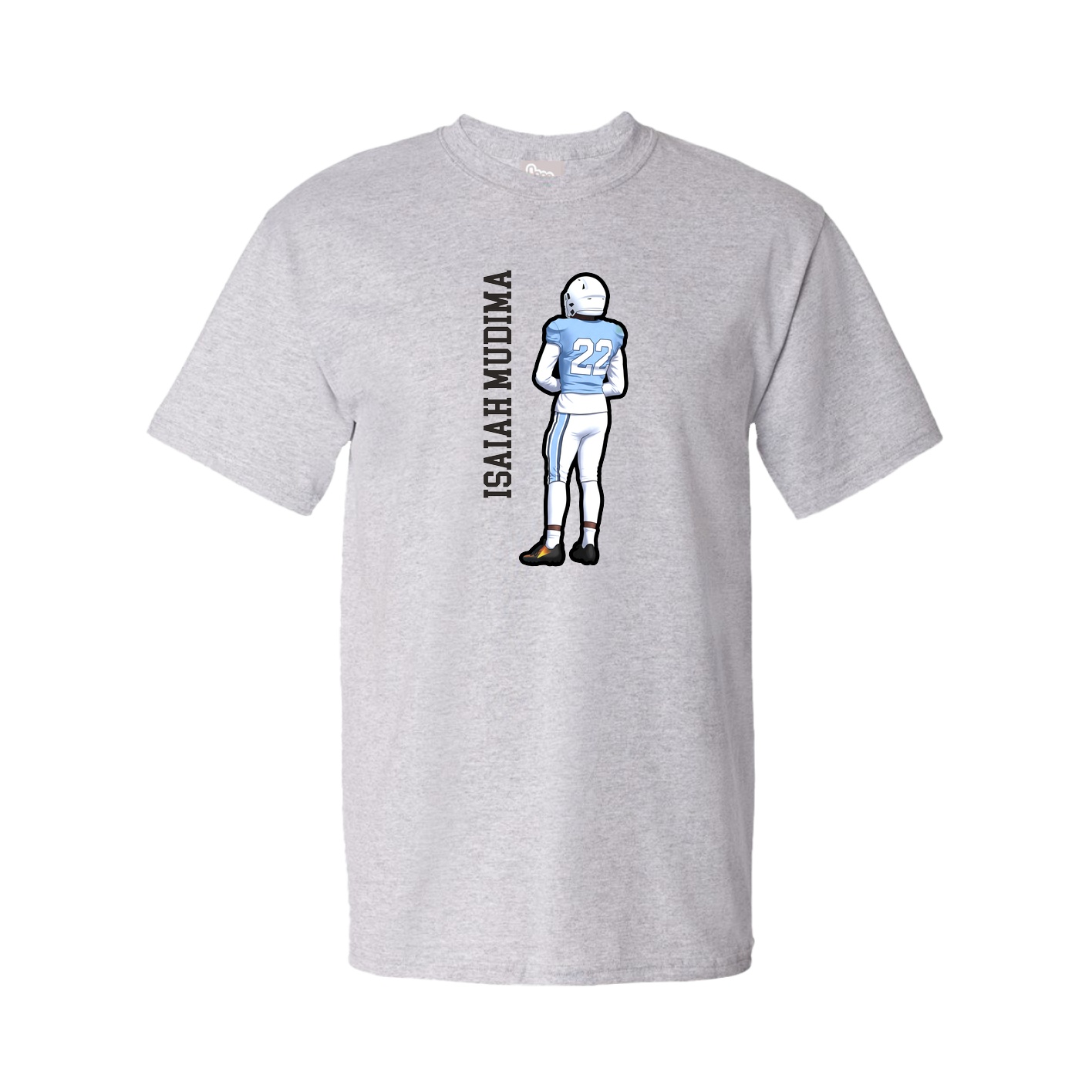 Youth Tee — Name Vertical in Grey