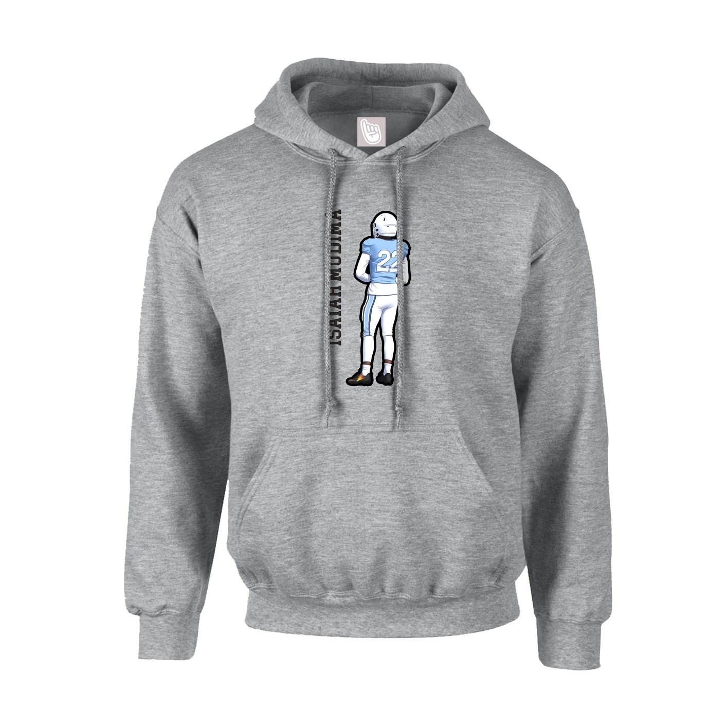 Youth Hoodie — Name Vertical in Grey