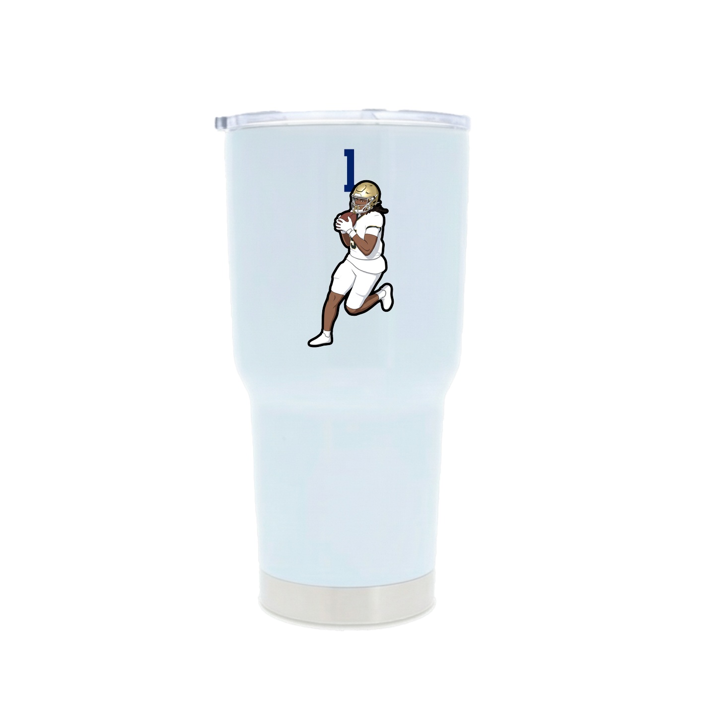 30oz Stainless Steel Tumbler — Number Top in White