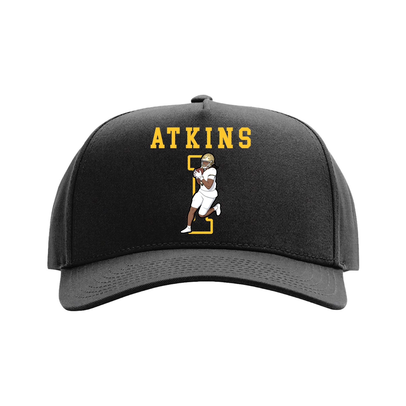 Full Fabric Five-Panel Champ Cap — Shirsey in Black