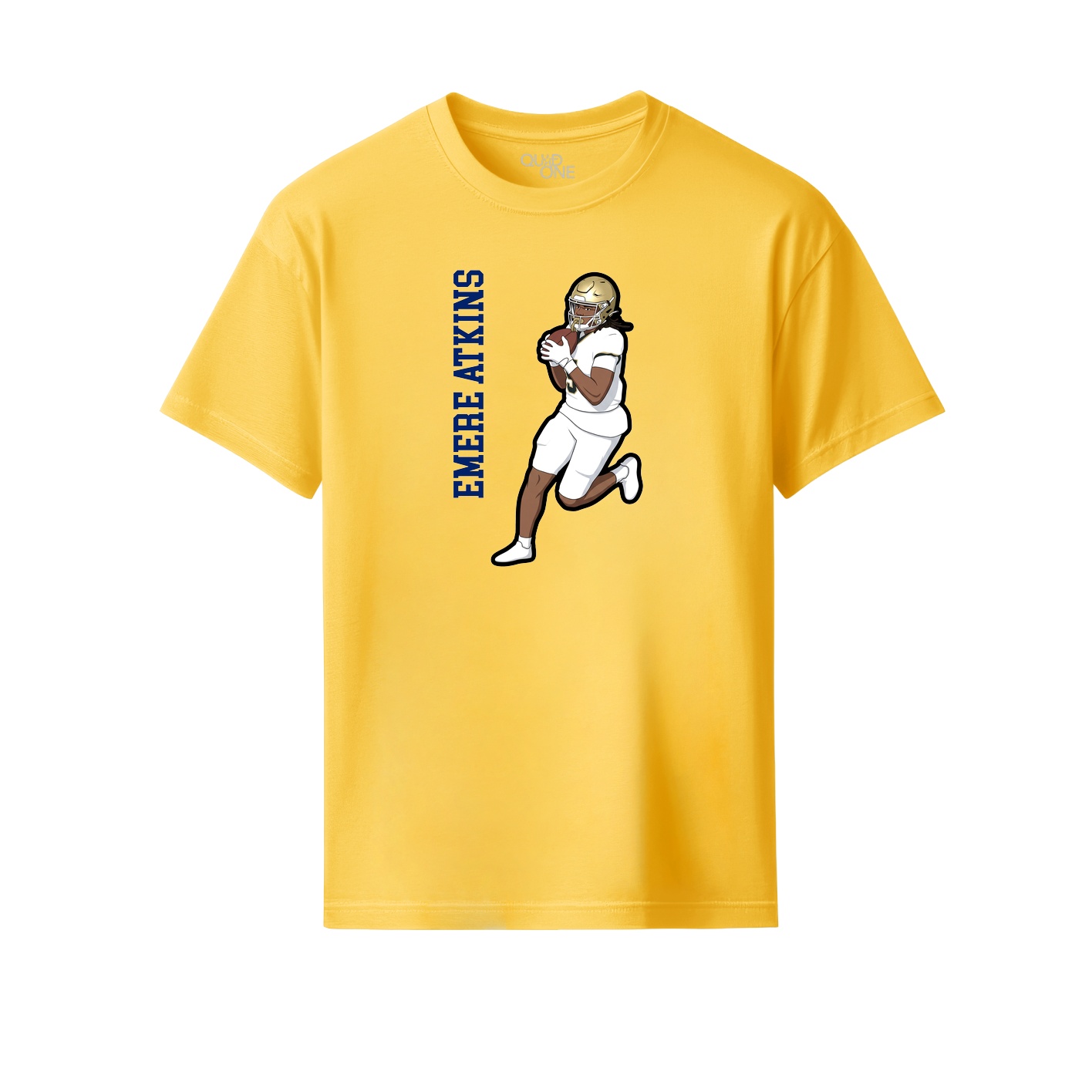 Youth Tee — Name Vertical in Yellow