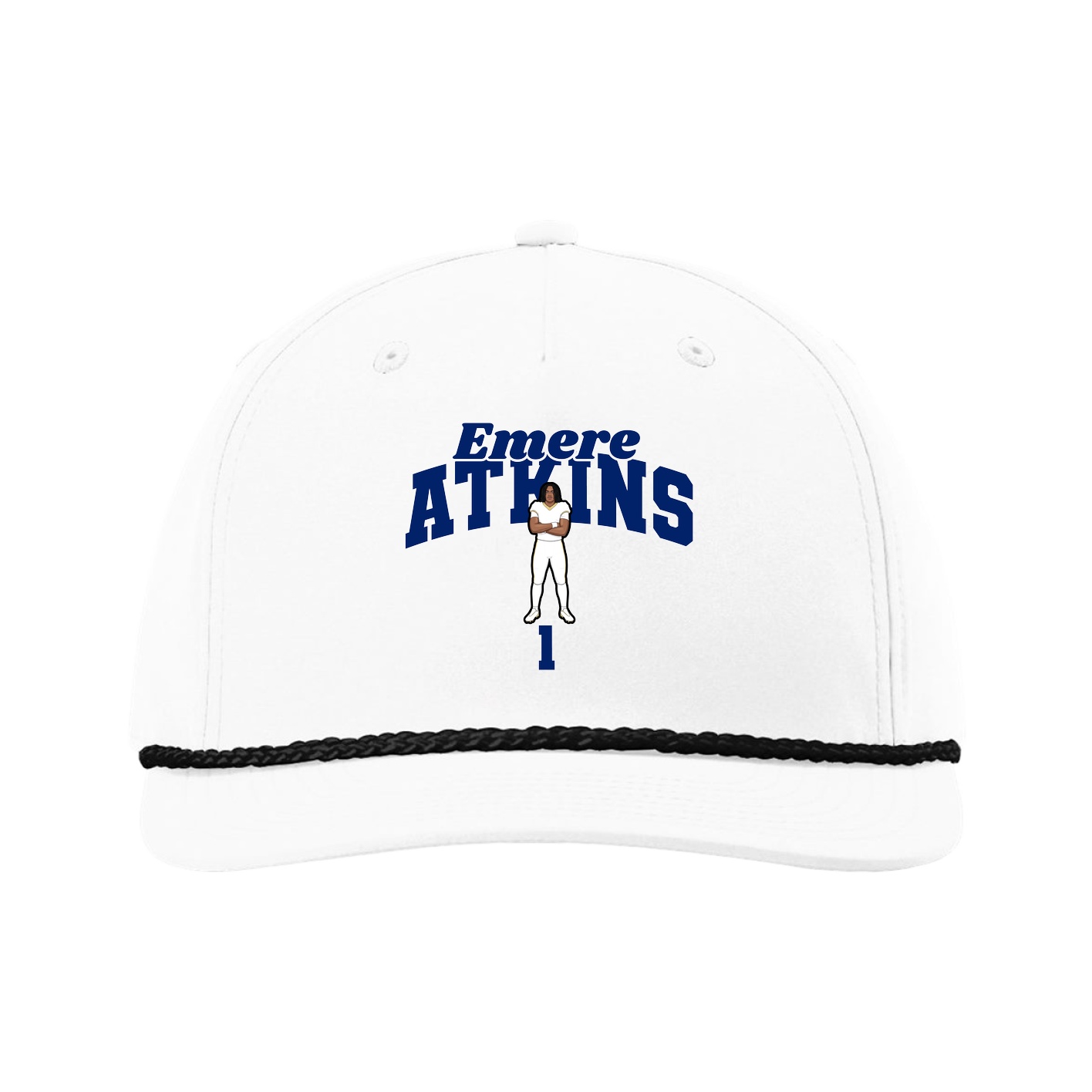 Five-Panel Classic Rope Cap — Signature Arch in White