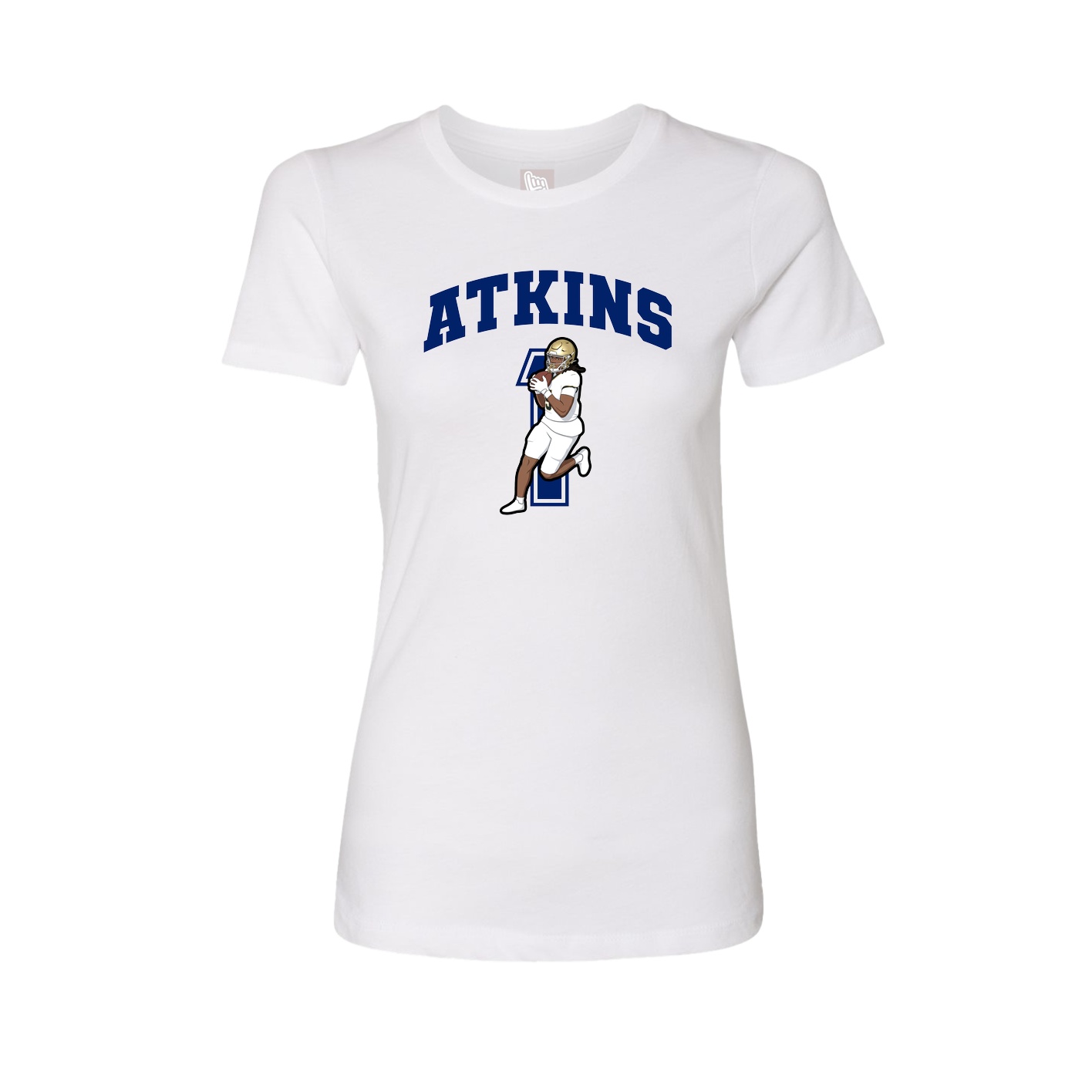 Fitted Women's Tee — Number in White
